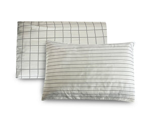 Organic Stripes and Checks Luxury Sateen Pillowcase Set